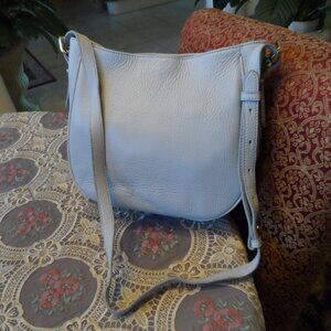 J. Crew Dove Gray Pebbled Leather Messenger Bag